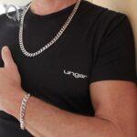 زنجیر و دستبند استیل مردانه مدل کارتیر رنگ نقره ای - Image 2