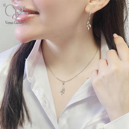 6-14.jpg نیم ست نقره دخترانه مدل ظریف و مینیمال برگ طرح طلاسفید کد 10640 - Image 1