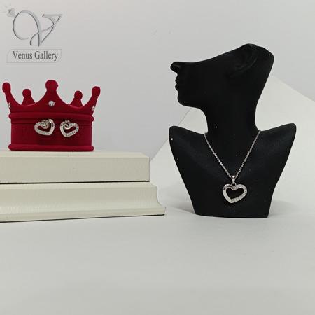 6-2-2.jpg نیم ست نقره زنانه طرح قلب تو خالی ظریف کد 8808 - Image 1