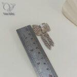 گوشواره آویز جواهری فول نگین مدل پاپیون کد 9741 - Image 2