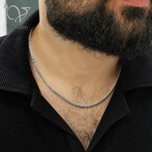 زنجیر طنابی نقره اسپرت( زنانه و مردانه)