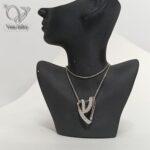 نیم ست نقره زنانه طرح قلب فانتزیکد 8831 - Image 3