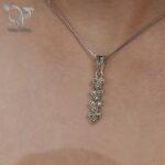 گردنبند نقره هانگ زنانه سیاه قلم نگین مارکازیت کد 8363 - Image 2