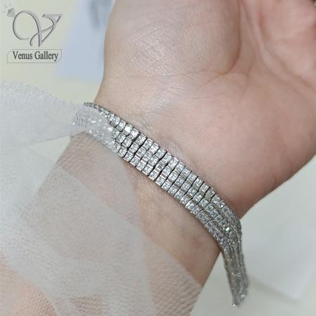 6-7.jpg دستبند نقره زنانه جواهری مدل تنیسی کد 5784 - Image 1