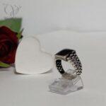 انگشتر نقره مردانه سنگ اونیکس چند وجهی مشکی ساخت ترکیه کد8589 - Image 4