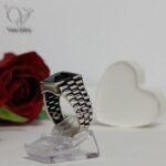 انگشتر نقره مردانه سنگ اونیکس چند وجهی مشکی ساخت ترکیه کد8589