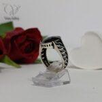 انگشتر نقره مردانه مدل کارتیر سنگ اونیکس چند وجهی بیضی کد 5464 - Image 2