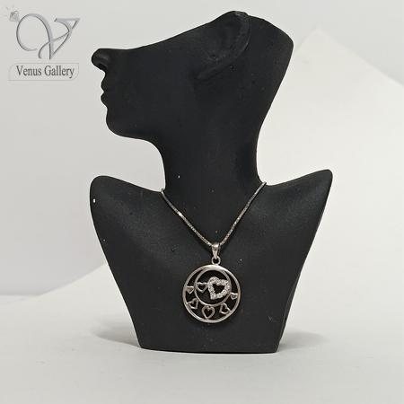 604.jpg پلاک نقره دخترانه طره قلب و عشق کد 8499 - Image 2