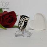 انگشتر نقره مردانه مدل کارتیر سنگ اونیکس چند وجهی بیضی کد 5464