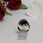 انگشتر نقره مردانه مدل کارتیر سنگ اونیکس چند وجهی بیضی کد 5464 - Image 3