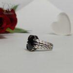 انگشتر نقره مردانه نگین مستطیلی اونیکس مشکی ساخت کشور ترکیه کد 5468 - Image 2