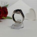 انگشتر نقره مردانه نگین مستطیلی اونیکس مشکی ساخت کشور ترکیه کد 5468 - Image 5