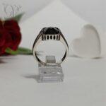 انگشتر نقره مردانه نگین مستطیلی اونیکس مشکی ساخت کشور ترکیه کد 5468 - Image 6