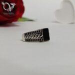 انگشتر نقره مردانه رکاب کارتیر ساخت کشور ترکیه سنگ اونیکس سطح صاف کد 5471 - Image 3