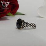 انگشتر نقره مردانه مدل کارتیر سنگ اونیکس بیضی ترکیه ای کد 8695 - Image 2