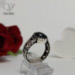 انگشتر نقره مردانه مدل کارتیر سنگ اونیکس بیضی ترکیه ای کد 8695