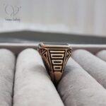 انگشتر مردانه طلاروس سنگ مشکی کد 4284 - Image 4