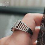 انگشتر مردانه نگین دار جایگزین حلقه طلا ازدواج - Image 2