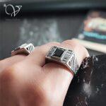 انگشتر مردانه نگین دار جایگزین حلقه طلا ازدواج - Image 4