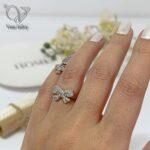 انگشتر نقره دخترانه مدل پاپیون کد 5324