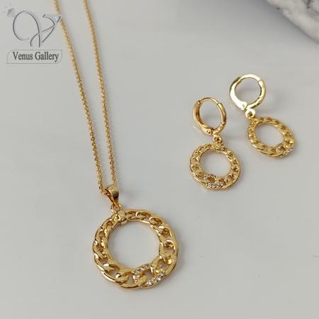 7-3.jpg نیمست کارتیه سنگی گرد طلایی استیل کد 7239 - Image 1