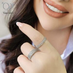 خرید انگشتر نقره زنانه مدل پرنس – طراحی لوکس، درخشش بالا، مناسب هدیه و استفاده روزمره کد 3079