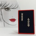 گوشواره نقره تراش دخترانه طرح شکوفه کد 9131
