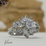 انگشتر نقره زنانه پرنگین و جواهری کد 10105 - Image 3