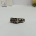انگشتر نقره مردانه ترک و سیاه قلم نگین مارکازیت مدل ورساچه5318