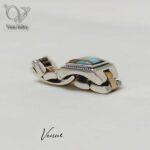 انگشتر نقره مردانه رکاب بند ساعتی رولکس سنگ فیروزه صنعتی کد 6215 - Image 3