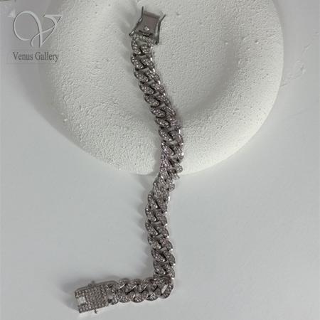 73-2.jpg دستبند کارتیر فول نگین 12 میل کد 9842 - Image 3
