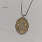 مدال مریم مقدس استیل رنگ طلایی کد 7048 - Image 3