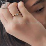 انگشتر ژوپینگ طرح گل گندم تک نگین