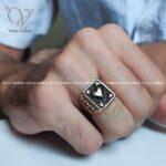 انگشتر مردانه طلاروس طرح آس - Image 3