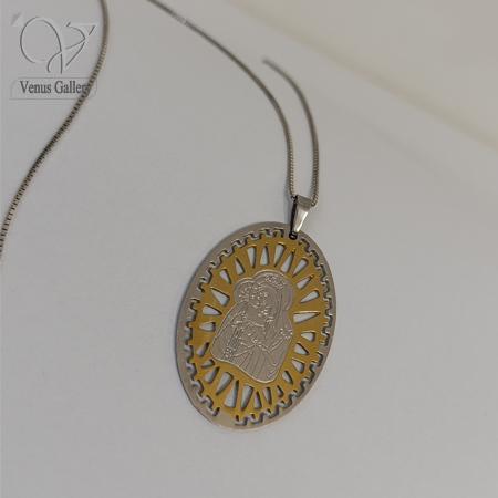 79.jpg مدال مریم مقدس استیل رنگ طلایی کد 7048 - Image 1