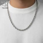 گردنبند طنابی استیل مردانه کد 1393 - Image 9