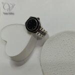 انگشتر نقره مردانه مدل ساعت مچی ترک با نگین اتمی مشکی مناسب آقایان جوان کد 5548 - Image 4