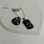 ست گردنبند و انگشتر نقره مردانه طرح عقاب تمام مشکی با نگینهای اتمی کد 8393 - Image 5