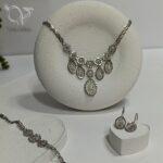 سرویس نقره تمام تراش مدل جواهری طرح طلاسفید کد 5854 - Image 8