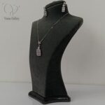 نیم ست نقره جواهری زنانه امرالدکات کد 4492 - Image 3