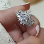 انگشتر نقره زنانه پرنگین و جواهری کد 10105 - Image 2