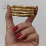 النگو طلاروس مدل آینه ای نقطه کوب کد 8665 - Image 2