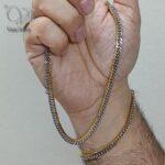 ست گردنبند و دستبند کارتیرپسرانه استیل دو رنگ طلایی و نقره ای کد 9232 - Image 3