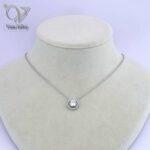 گردنبند نقره دخترانه تک نگین جواهری کد7948