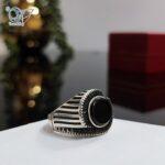 انگشتر نقره مردانه سنگ اونیکس مشکی کد 5210 - Image 2