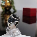 انگشترنقره مردانه سنگ اونیکس مشکی کد 5216