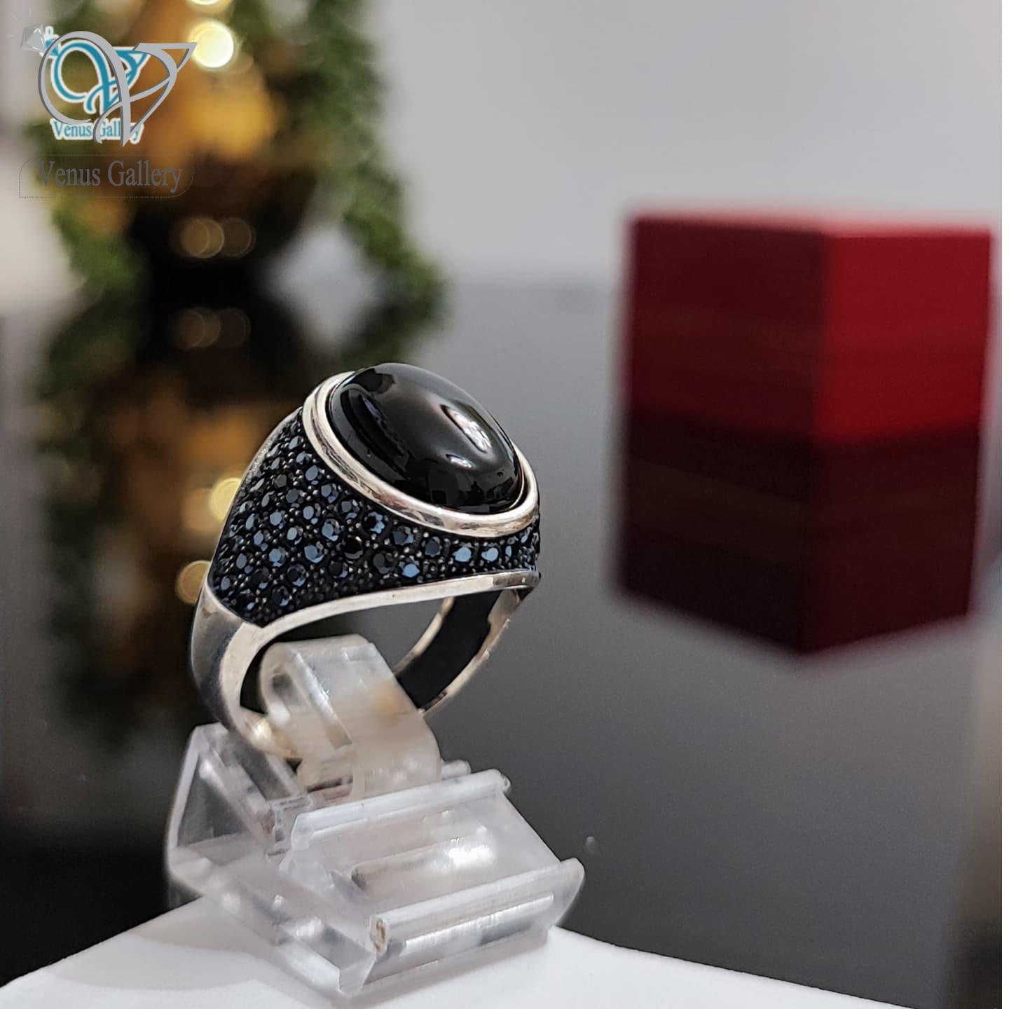 IMG_20240211_213124_128.jpg انگشترنقره مردانه سنگ اونیکس مشکی کد 2961 - Image 1