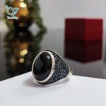انگشترنقره مردانه سنگ اونیکس مشکی کد 5216 - Image 2