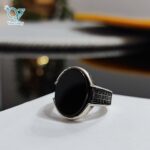 انگشتر نقره مردانه سنگ اونیکس مشکی کد 5445