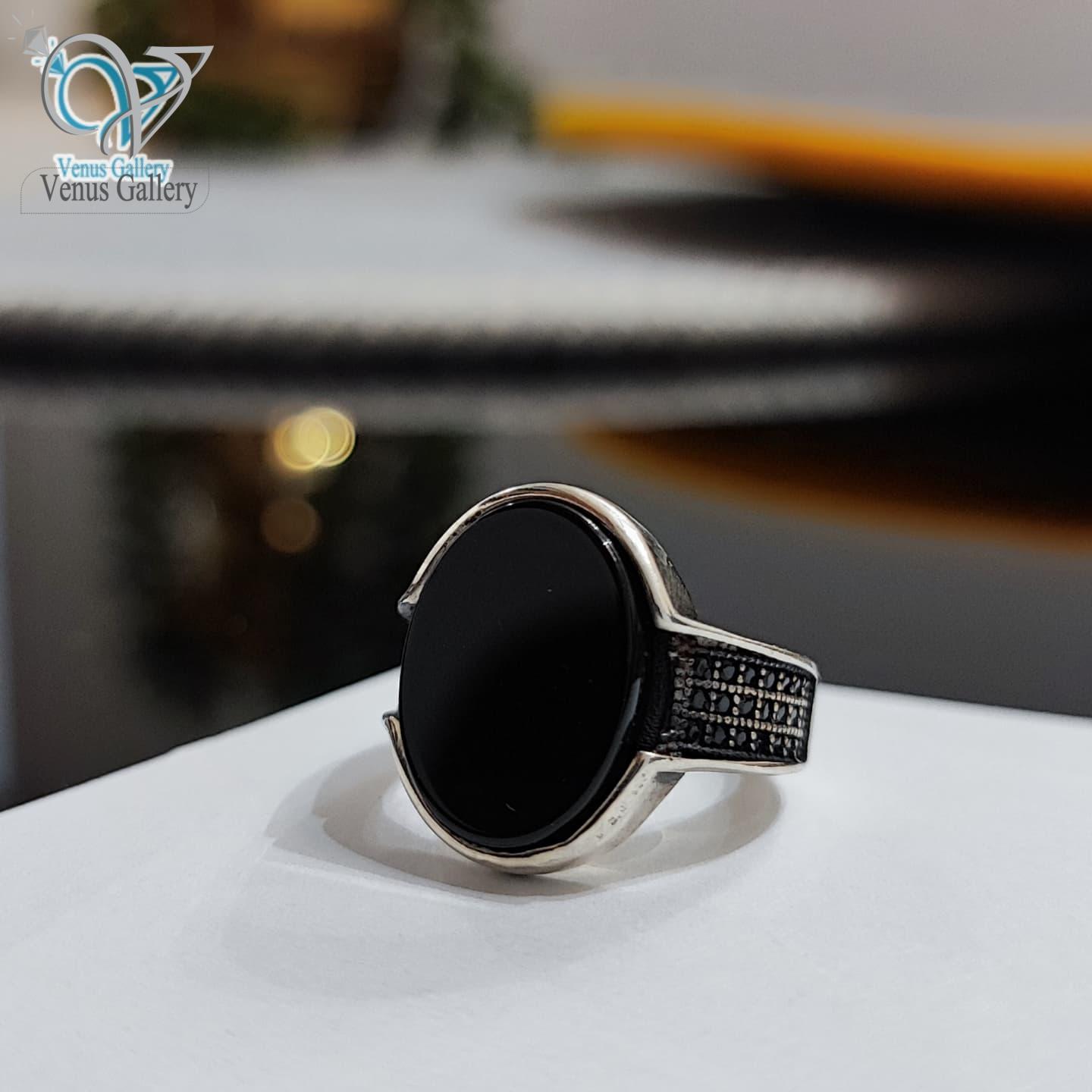 IMG_20240211_213124_173.jpg انگشتر نقره مردانه سنگ اونیکس مشکی کد 5445 - Image 1